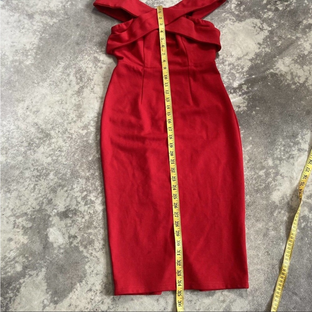 Saints + Secrets Red Off The Shoulder Cocktail Evening Dress Women Size Medium - Picture 8 of 8